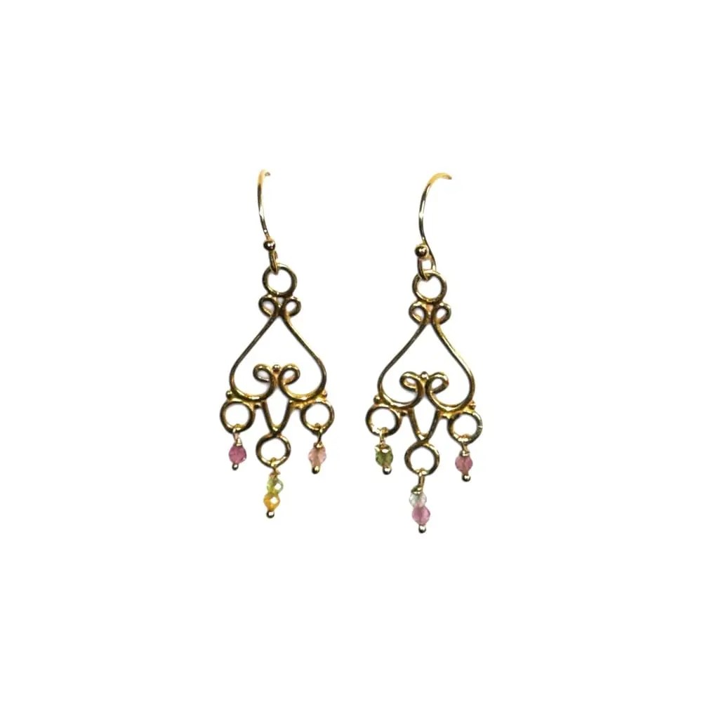 Tourmaline & Vermeil Chandelier Earrings